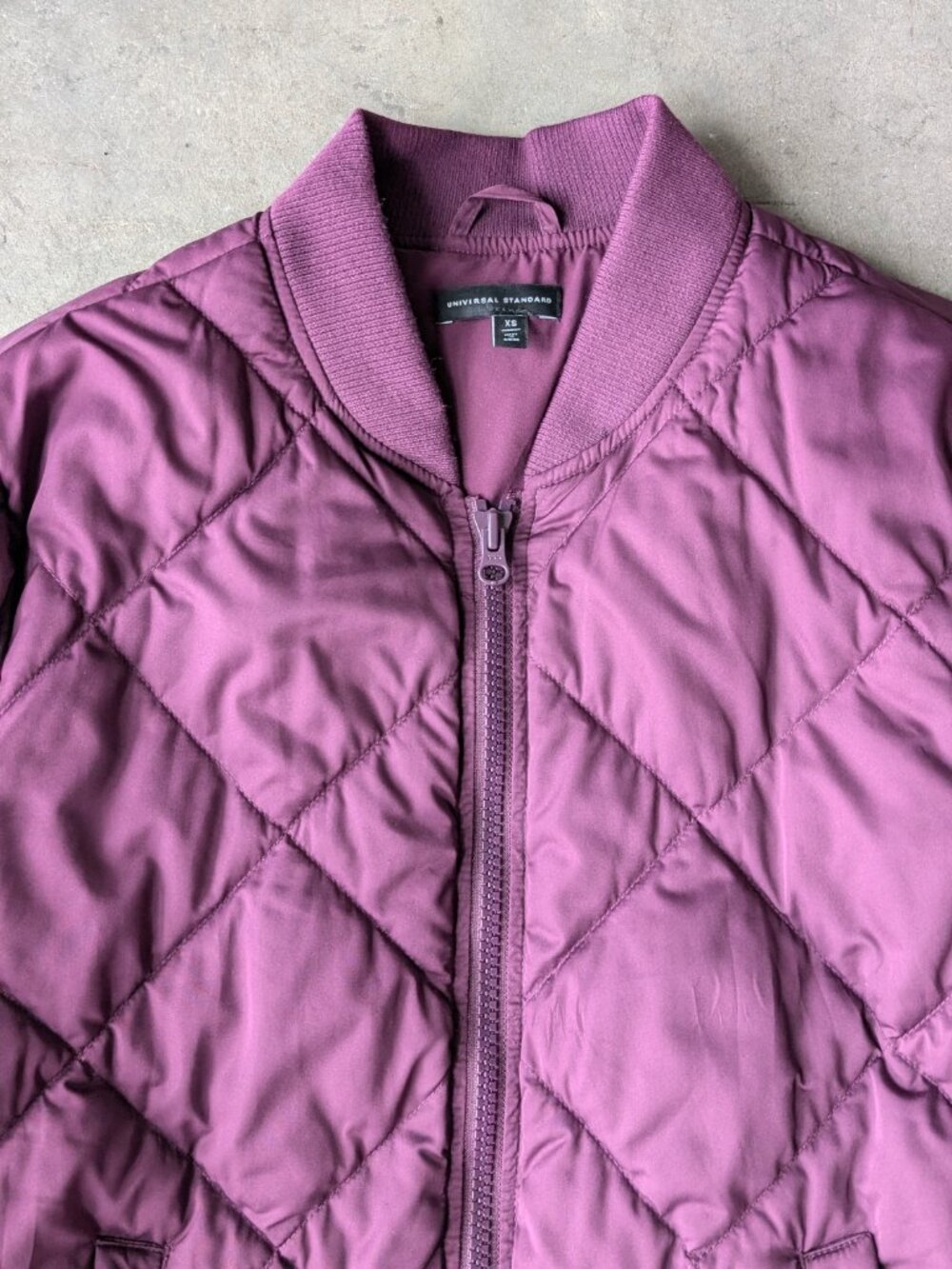 Universal Standard Purple Quilted Sophia Puffer Bomber Jacket size US 10/12 - Picture 3 of 9